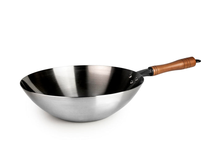 IBILI Karbonsteel Wok aus Karbonstahl, 32 cm, induktionsgeeignet, Wärmespeicherung, langlebig und ro