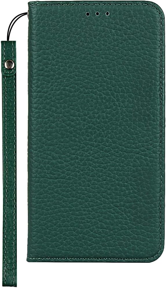 Brieftasche Hülle für iPhone 6 Plus/6S Plus, Litschi Genarbtes Echtleder Hülle [Kartenfächer] [Stand