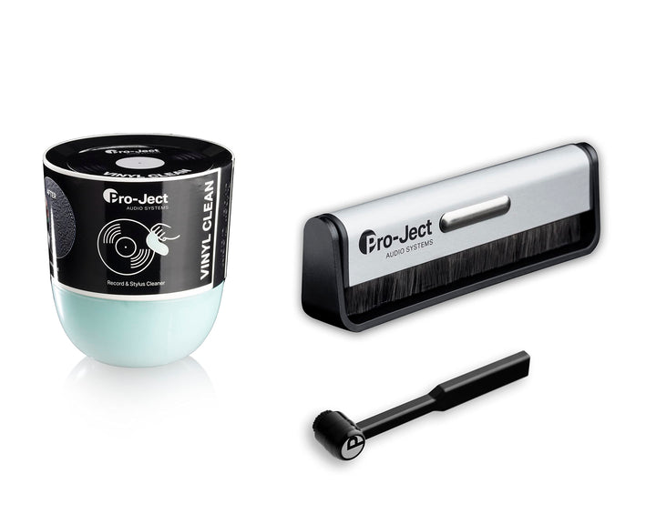 Pro-Ject Cleaning Set Advanced, Kohlefaser-Reinigungsbürste für Schallplatten, Carbon Nadelbürste un