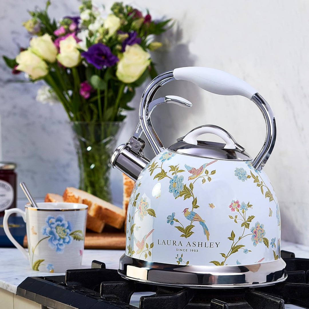 Laura Ashley Toaster und Stove Top Wasserkocher Set von VQ (Elveden Weiss, Induktions Wasserkocher u