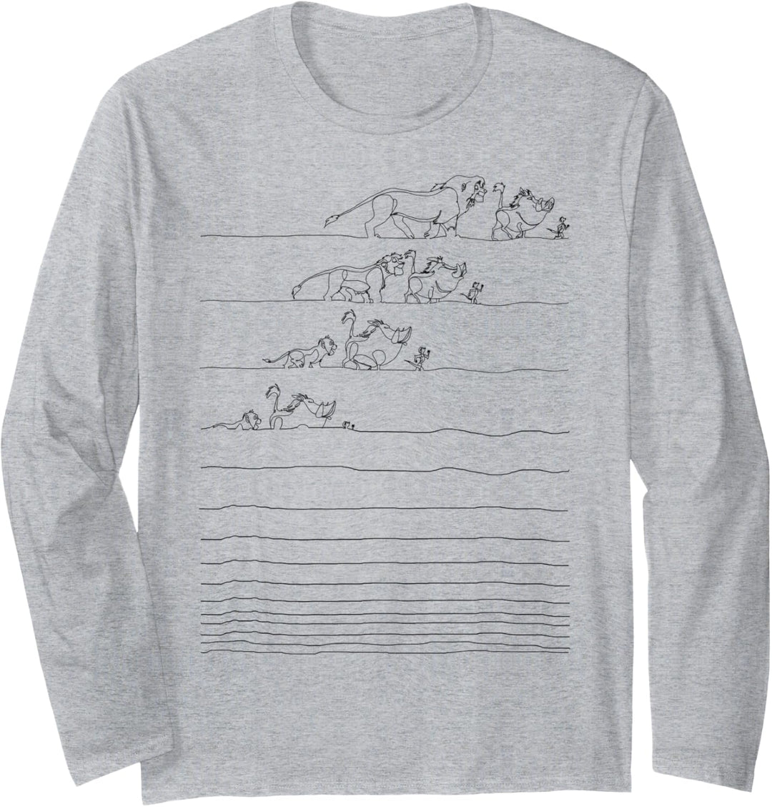 Disney Lion King Hakuna Matata Line Art Langarmshirt