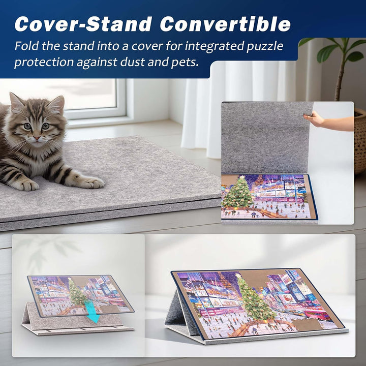 Tektalk Puzzle-Brett mit 2-in-1-Stand- und Abdeckdesign, mehrwinkelverstellbare Halterung und 6 Farb