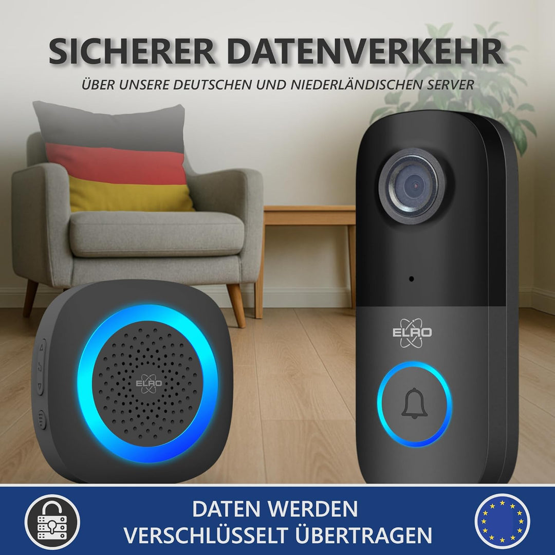 ELRO DV2000IP WLAN IP Video Türklingel – mit Innenmodul – 1080P Full HD – IP55 Wasserfest