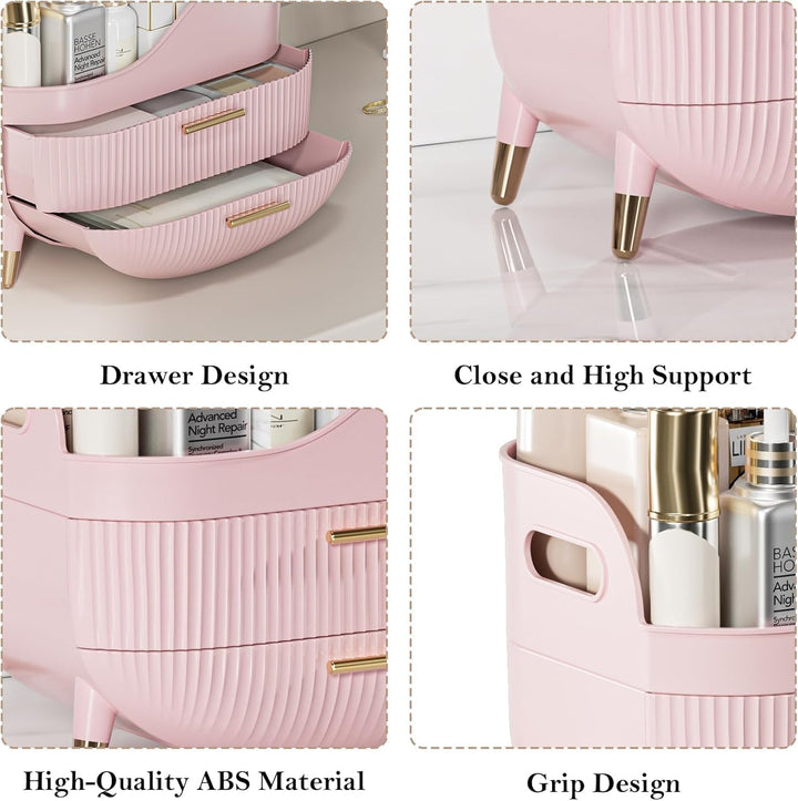 Kousee Makeup-Organizer mit Schubladen, Hautpflege-Organizer für Vanity, Aufbewahrungsbox mit Griff,