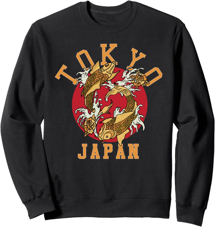 Tokyo Japan Japanese Streetwear Koi Sukajan Vintage Retro Sweatshirt
