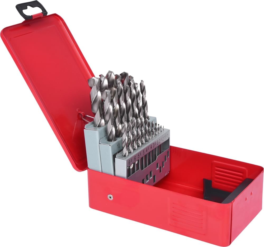KS Tools 330.2613 HSS-G Spiralbohrer-Satz, Stahlblechkassette, 25-tlg. 1-13mm