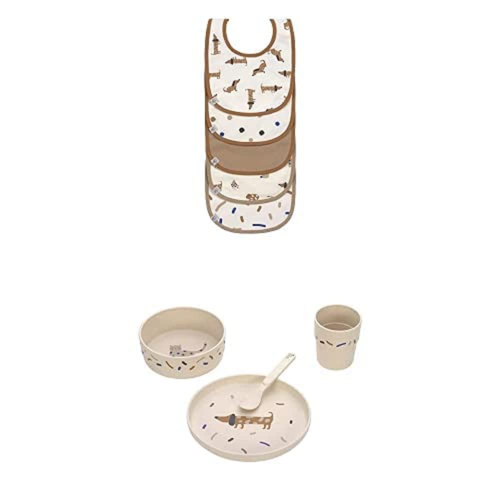 LÄSSIG Baby Kleinkind Lätzchen Set (5 Stk.) Klettverschluss Baumwolle wasserdicht/Value Pack Bib Bun