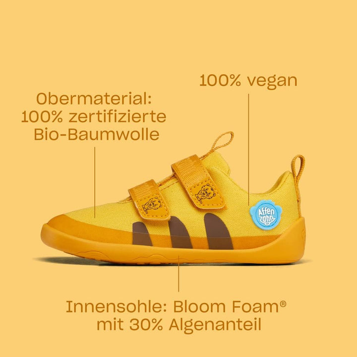 Affenzahn Barfussschuh Baumwolle Lucky Klettverschluss Vegan rutschfest Flexibel Reflektierend für d