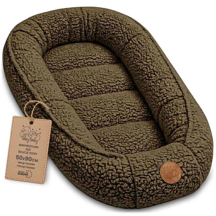 Babynest Nestchen Baby aus boucle - Babynestchen Neugeborene Nest für Kinder Bett und Babybett tragb