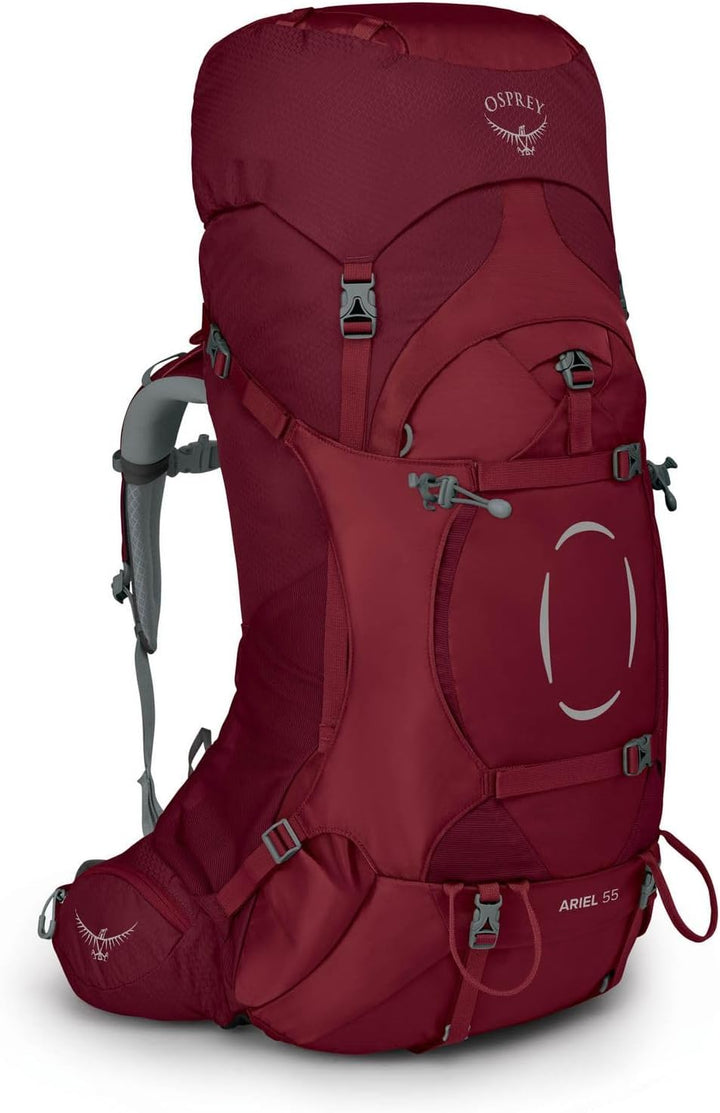 Osprey Ariel 55 Trekkingrucksack für Frauen Claret Red XS-S, Claret Red XS-S