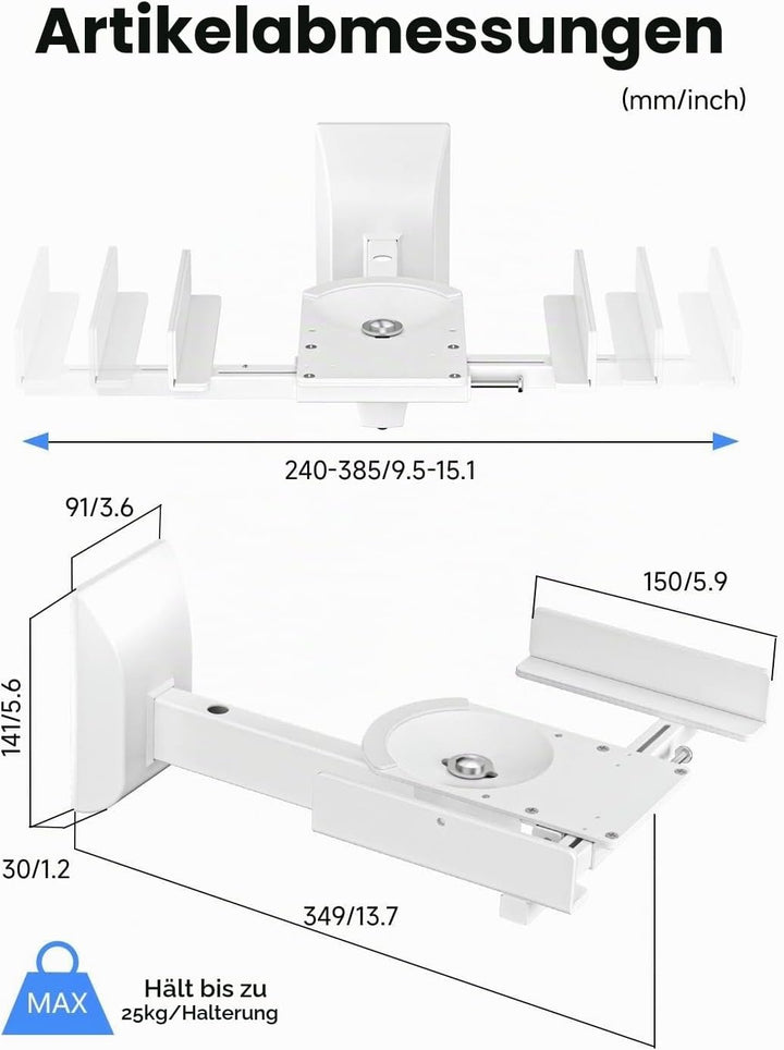 suptek Dual Side Clamping Bücherregal Lautsprecherhalterung Wandhalterung für grosse Umgebungslautsp