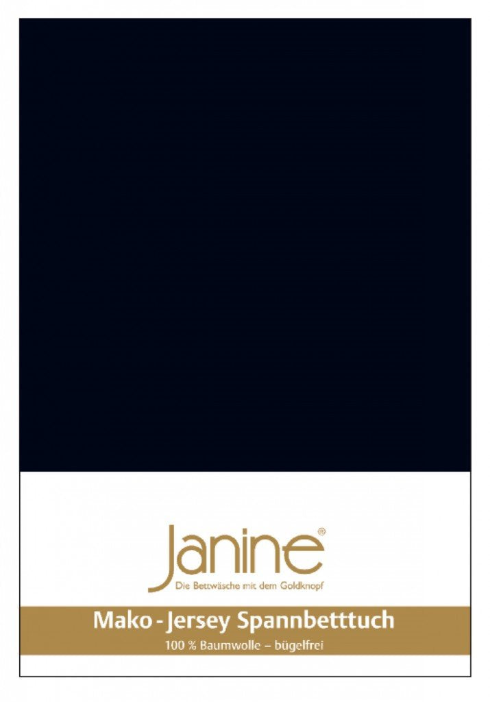 Janine Spannbetttuch 5007 Mako Jersey 140/200 bis 160/200 cm schwarz Fb. 98 140/200 cm - 160/200 cm