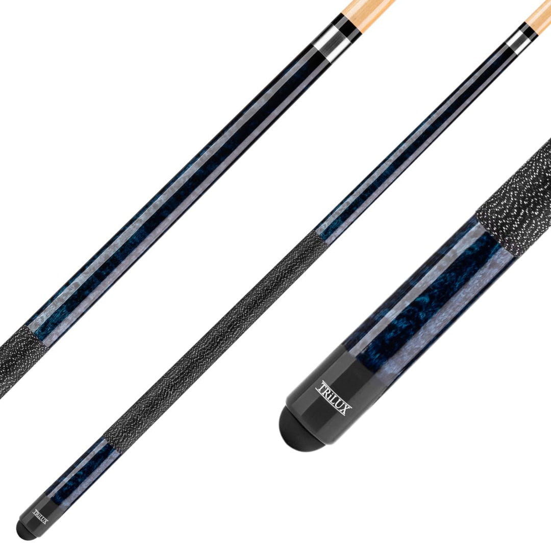 Winsport Billardqueue Trilux Junior, kurzer 2-TLG. Shorty Pool-Cue 130 cm, Leinen Griffband, 13 mm P