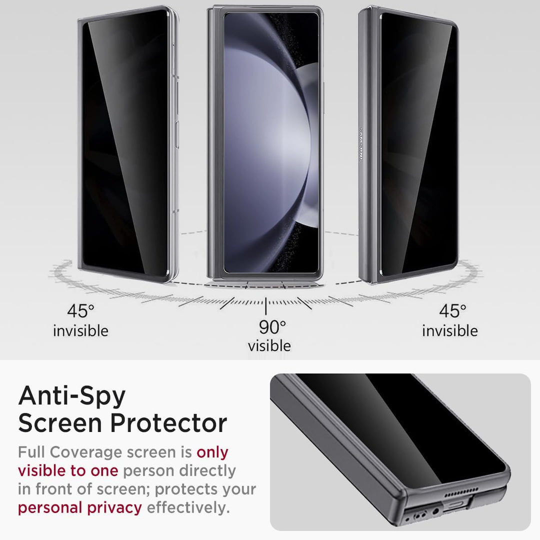 Miimall Kompatibel mit Samsung Galaxy Z Fold 5 Hülle mit Displayschutz Anti-Peeping+Magnetischer Sch