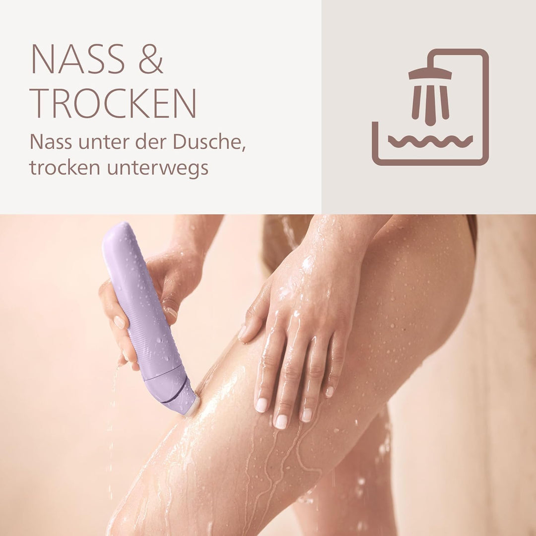 Philips Lady Shaver Series 8000 - kabelloser elektrischer Rasierer, nass und trocken, 3-Klingen-Syst