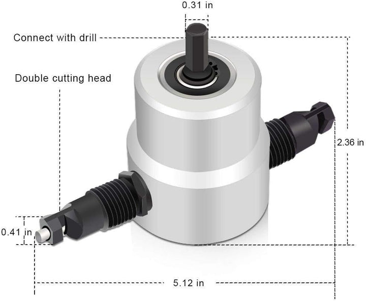 AIHG Mehrzweck-Doppelkopf-Blechknabber-Metallschneider, Lochsäge, Bohr-Aufsatz für Auto-Reparaturen