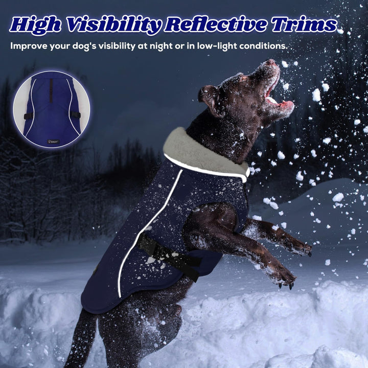 EMUST Hundemantel, Winddichte Hundebekleidung für kaltes Wetter, Reflektierende Wintermäntel für Hun