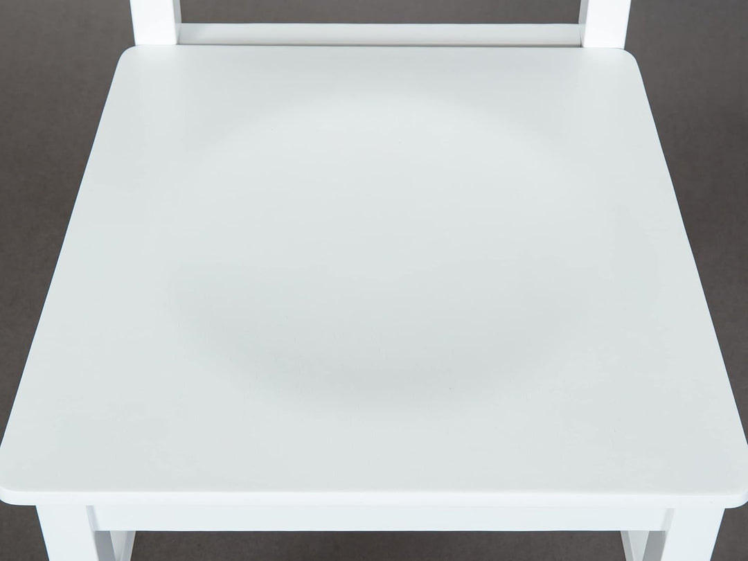 Set mit 2 Stühlen aus massivem Buchenholz mit weissem Finish