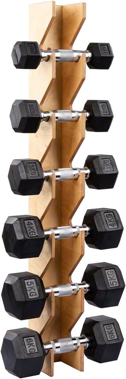 Wandhalterung-Set inkl. Hex Kompakthanteln, 1-6 kg, 6 Stück