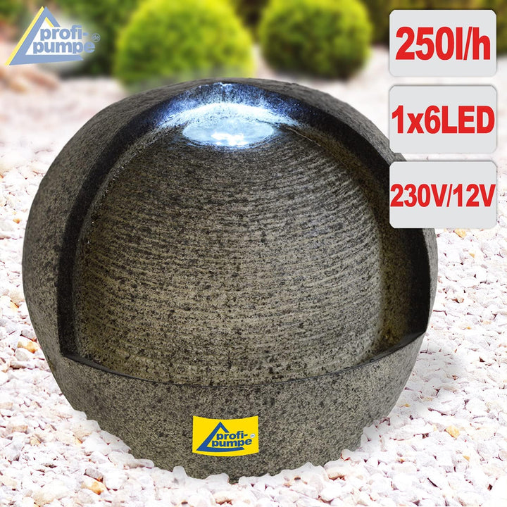 AMUR Gartenbrunnen Brunnen Zierbrunnen Zimmerbrunnen Brunnen Lebens-Quelle mit LED-Licht 230V Wasser