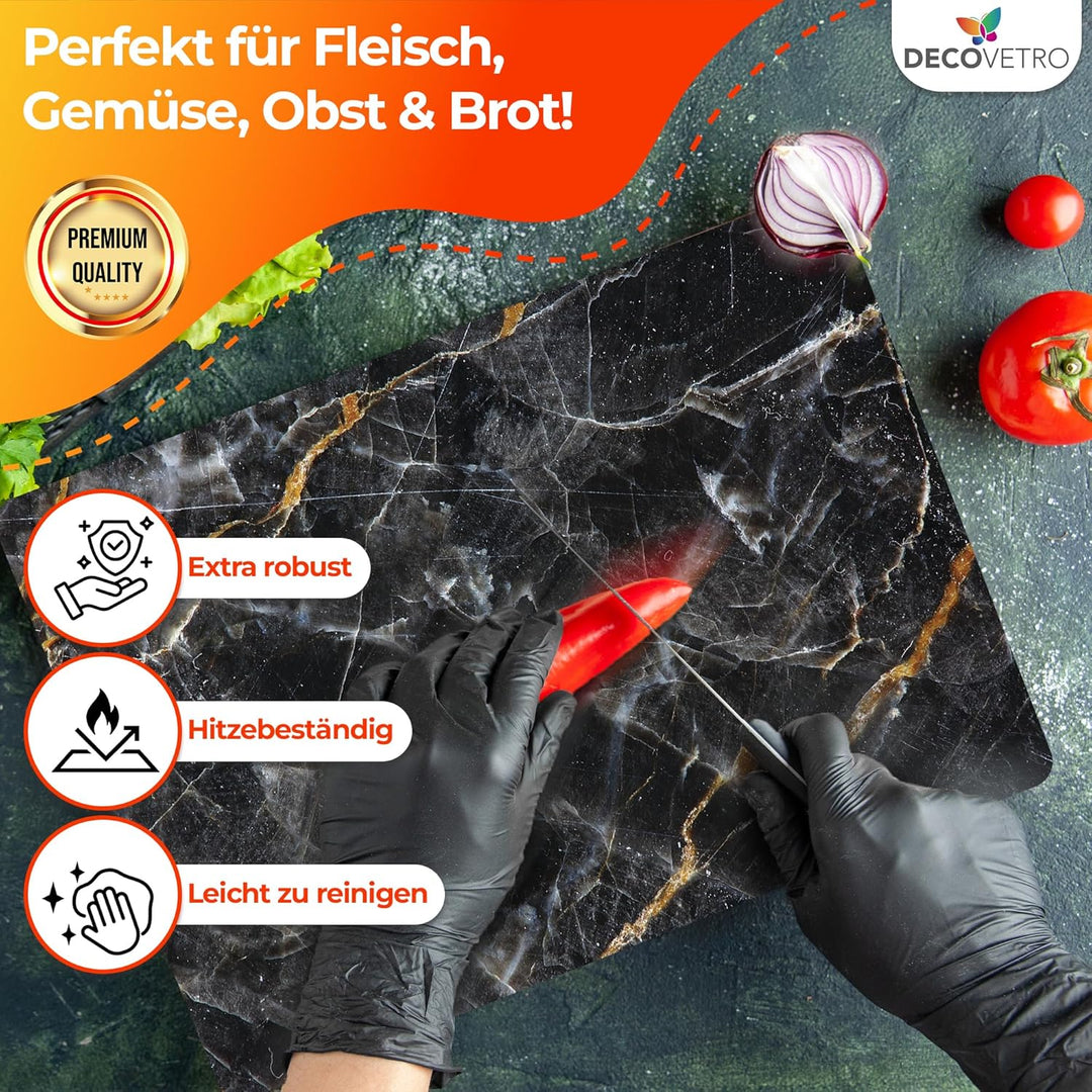 Decovetro® Schneidebrett Glas | 40 x 30 cm | Glass Cutting Board | Hygienisches und robustes Glassch