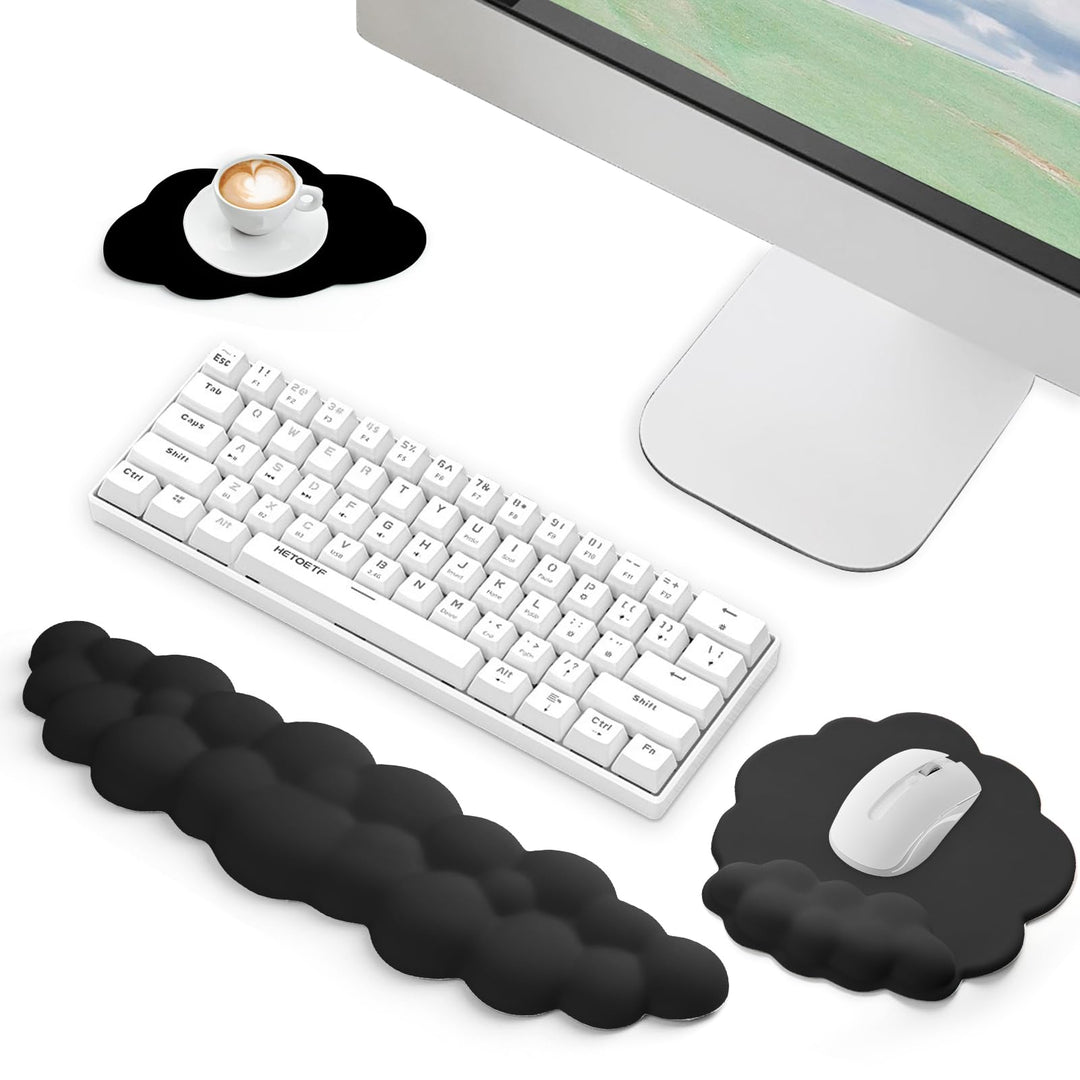 Wolke Handballenauflage Tastatur, Ergonomische Wolke Tastatur Handgelenkstütze mit PU Leder Memory S