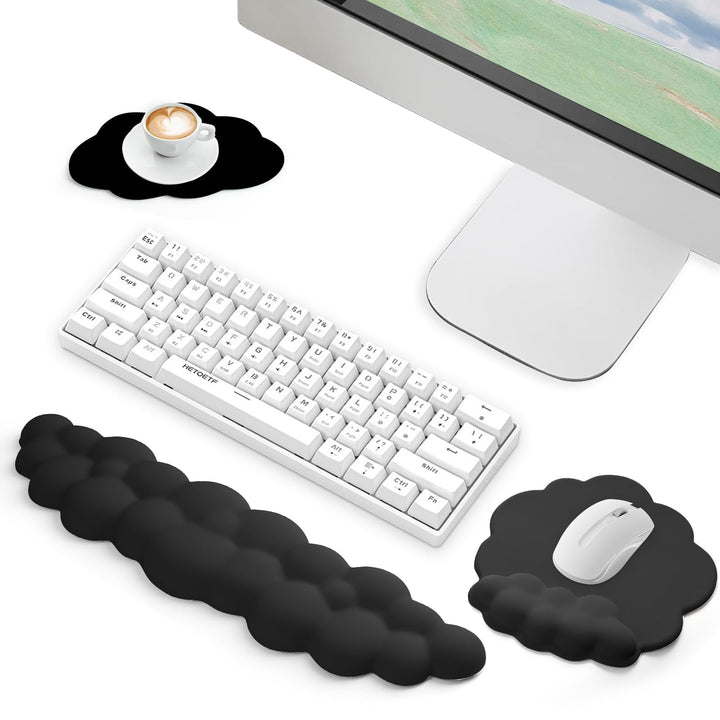 Wolke Handballenauflage Tastatur, Ergonomische Wolke Tastatur Handgelenkstütze mit PU Leder Memory S