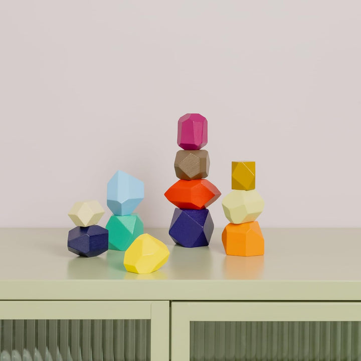 Remember Stapelspiel 'Torrino' für Kinder - Holzspielzeug Bunte Stapelsteine, Lernspiel für Koordina