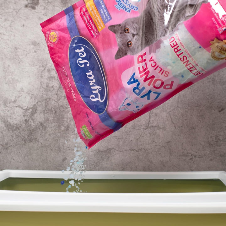 Lyra Pet® | 6 x 5 L = 30 L Lyra Power Silica Silikat Katzenstreu |100% Kieselgel | Keine Klumpenbild