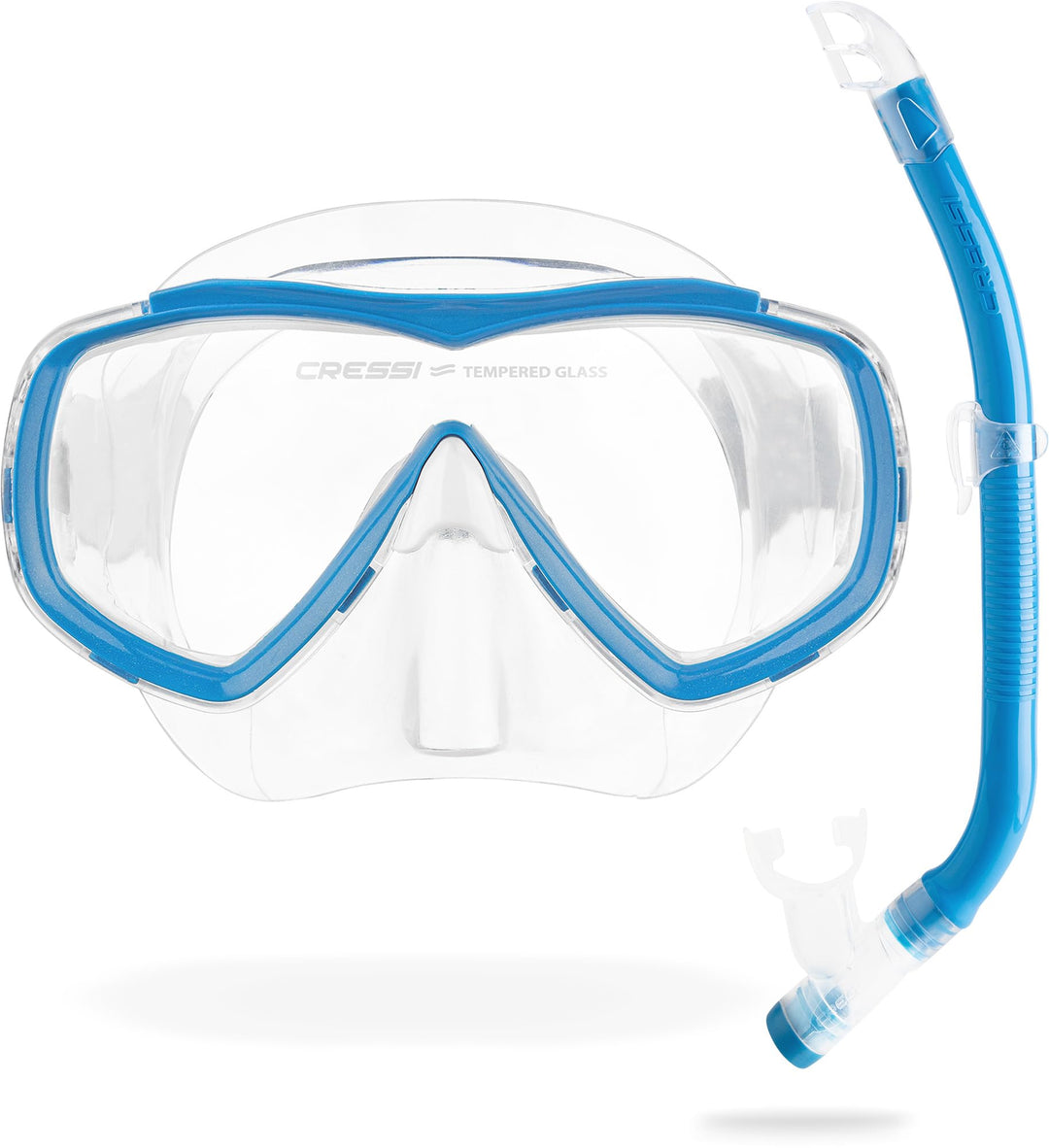 Cressi Estrella Jr - Maske zum Tauchen und Schnorcheln Transparent/Blau Maske + Schnorchel, Transpar