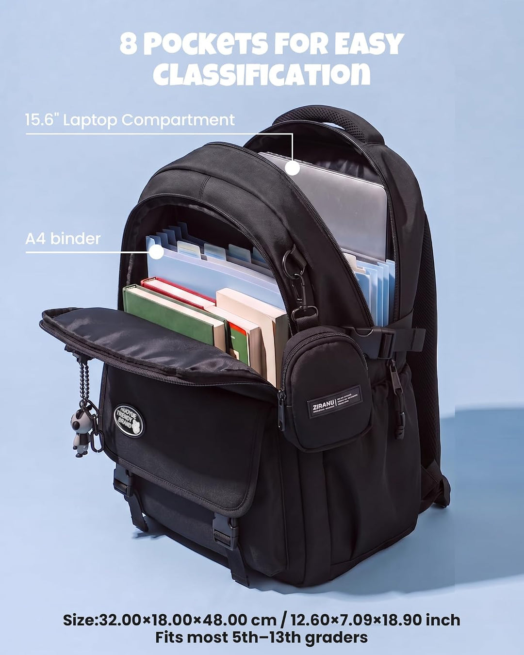 Amythe Schulrucksack Jungen Teenager, Gross Rucksack Schule Lässiger Oberstufe Schulranzen Wasserabw