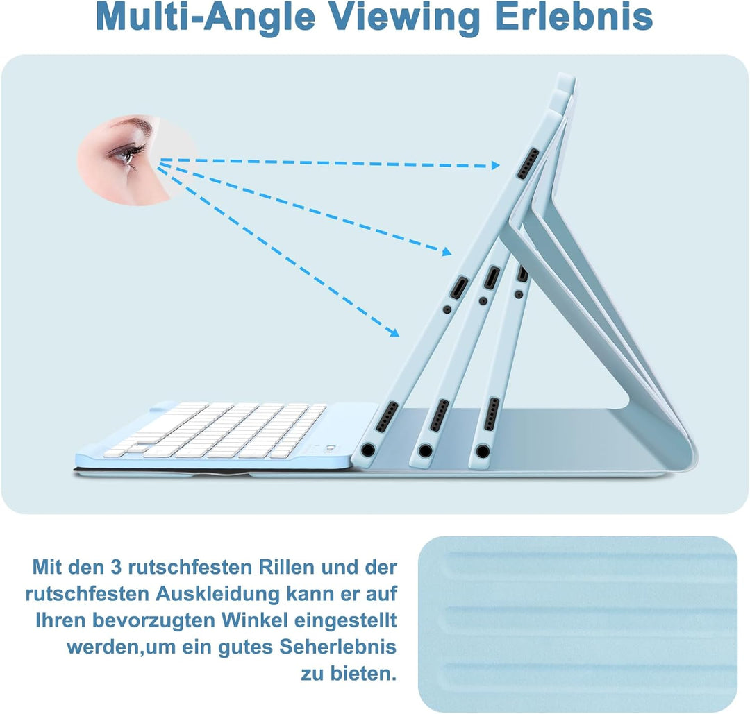 Bettdow für Samsung Galaxy Tab A9+/A9 Plus 2023 Tastatur Hülle, Deutsch QWERTZ Layout Abnehmbarer Be