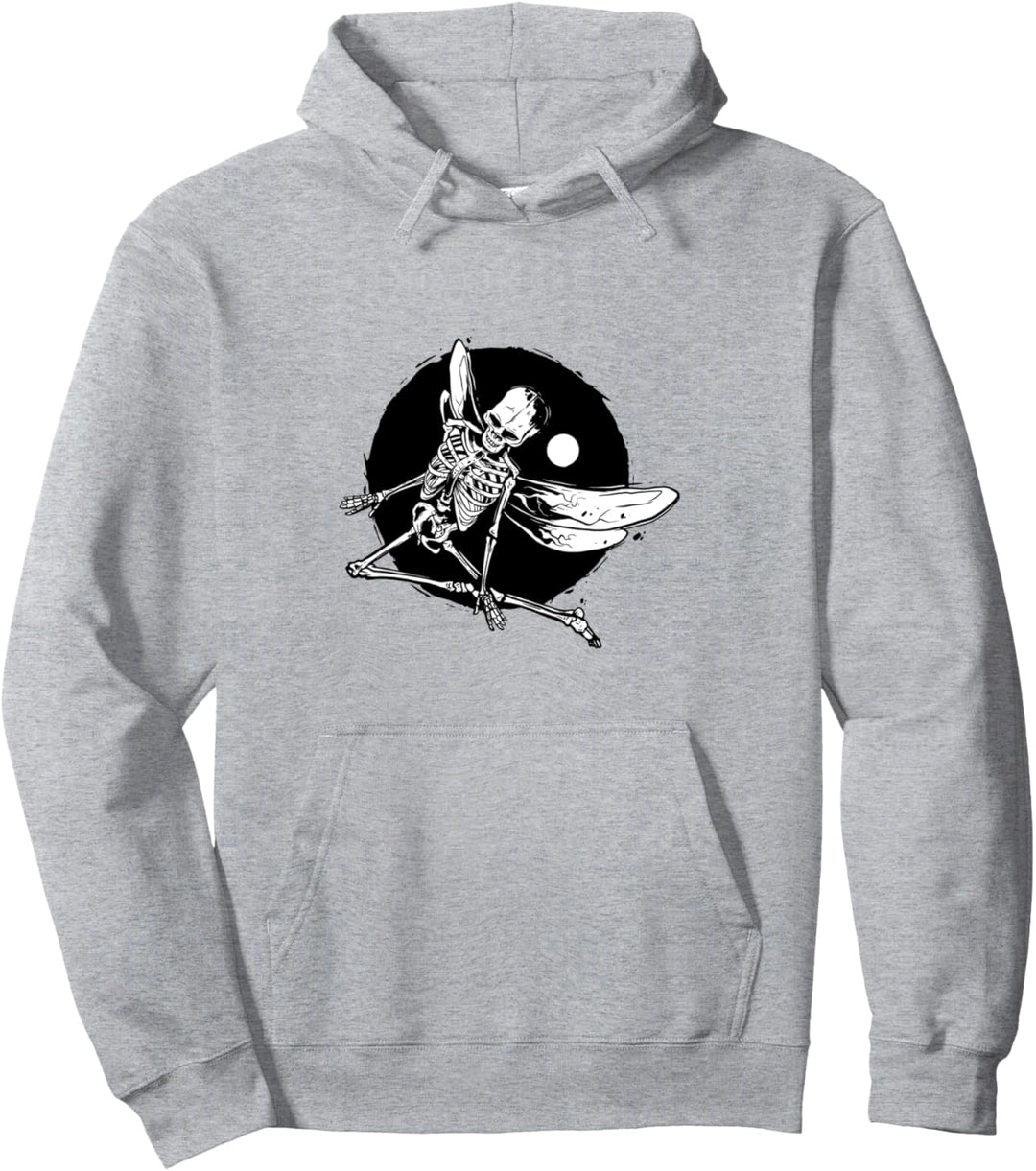 Winged Skeleton Grunge Pullover Hoodie