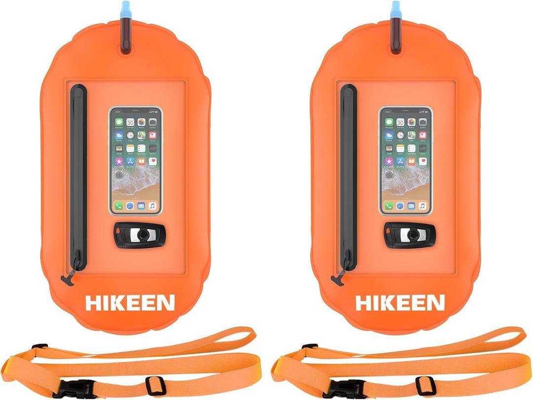BOOSTEADY Schwimmboje, Trockensack Boje Schwimmen Aufblasbare Trockentasche Swimming Buoy mit Handyt