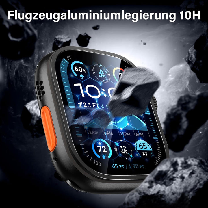 UniqueMe für 2 Stück Apple Watch Ultra 2/1 49mm Full Screen 7H Displayschutz - [Sicherer Halt] Langl