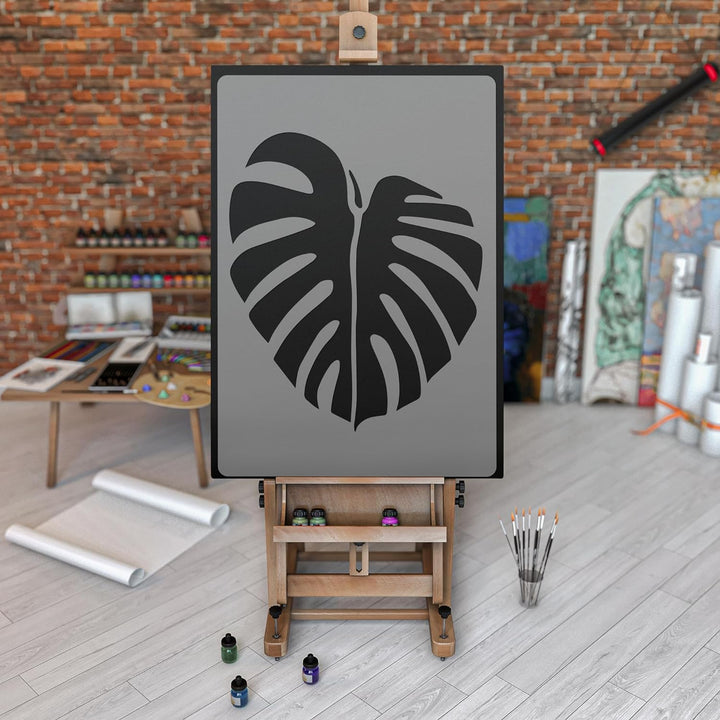 Wiederverwendbare Wandschablone aus Kunststoff // Tropisch - Monstera - Palmblatts // Muster Schablo