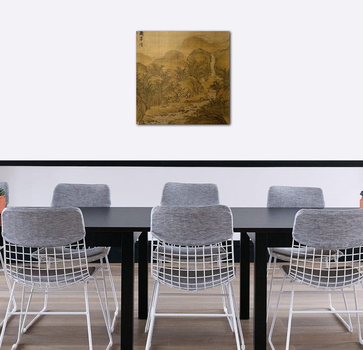Printed Paintings Leinwand (60x60cm): Nach Wang Wenzhi - Frühjahrswaschungen im Orchideen-Pavillon 6
