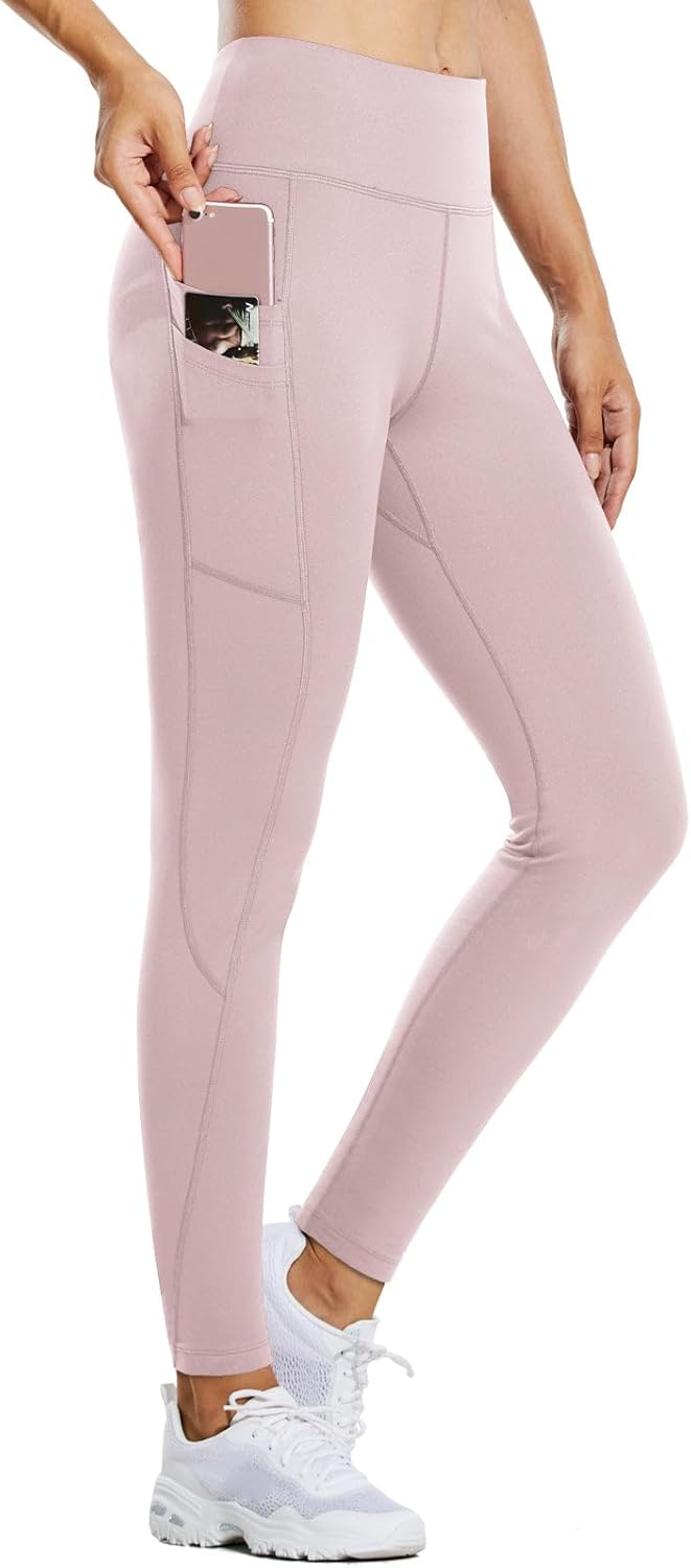 baleaf Damen Leggings Damen Reissverschlusstasche Sporthose Winter Thermo Legging gefüttert Fleeceho