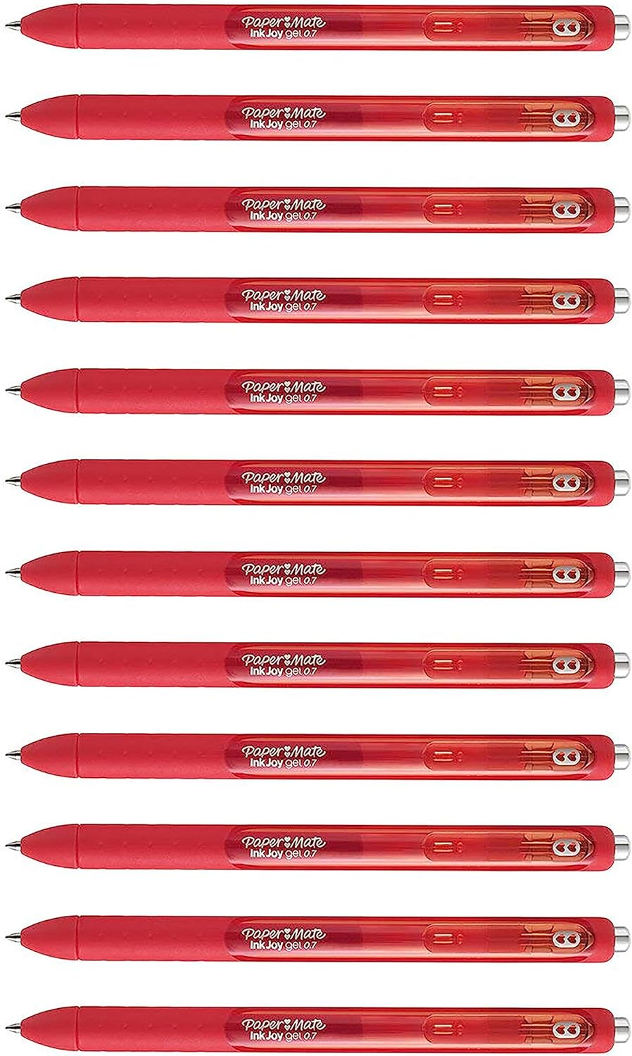 Paper Mate InkJoy Gelstifte | mittlere Spitze (0,7mm) | rot | 12 Stück Rot 12 Stück (1er Pack), Rot