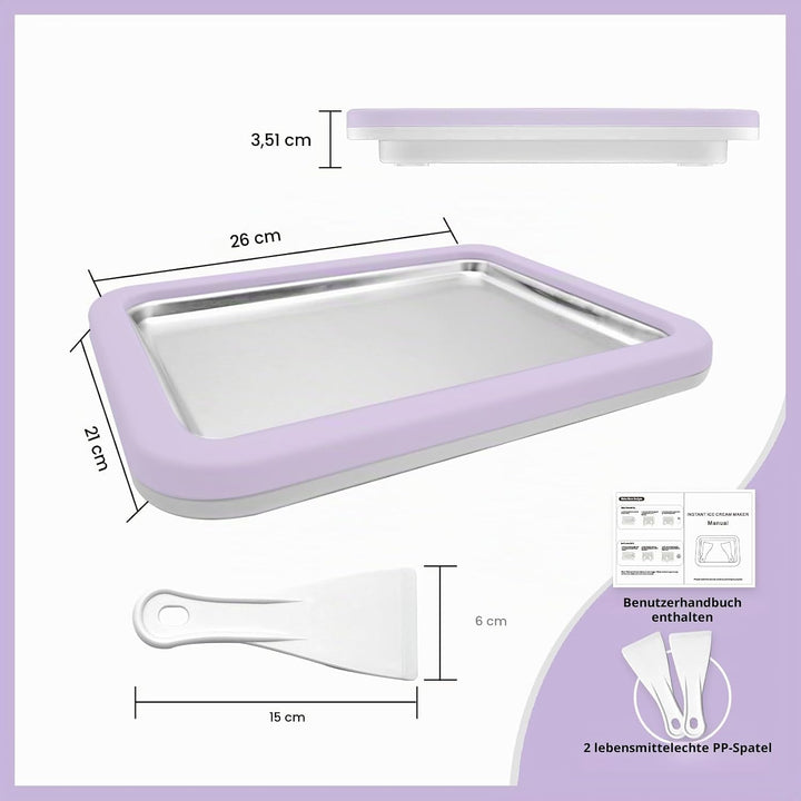 Eisplatte Eis Rolls zum Eis Machen DIY, Ice Cream Machine rolls maker mit 2 Spateln, Gelato Rollmasc