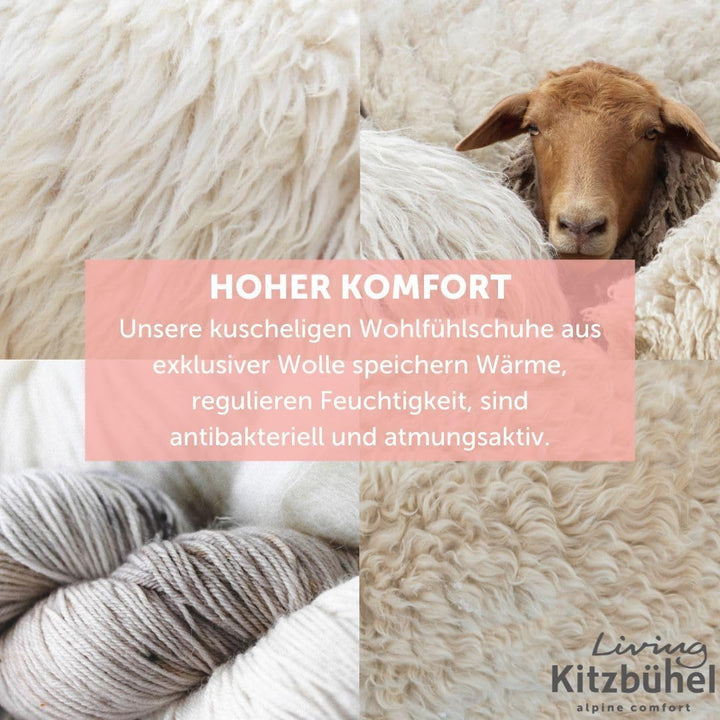Living Kitzbühel Filzpantoffel Gipfelkreuz - Hausschuhe Kinder Damen Herren aus Wolle - Atmungsaktiv