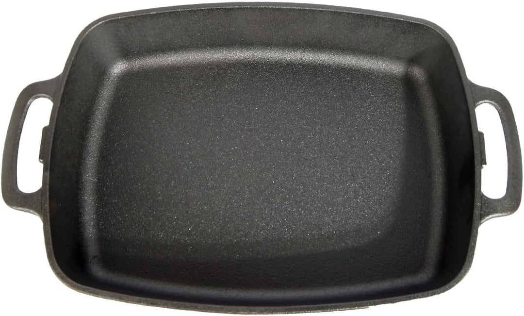 Ungarischer Bräter aus Gusseisen, 7,5 kg, 45 x 27 x 9 cm, 7056 cm³, Schwarz, Ohne Deckel, Geeignet f