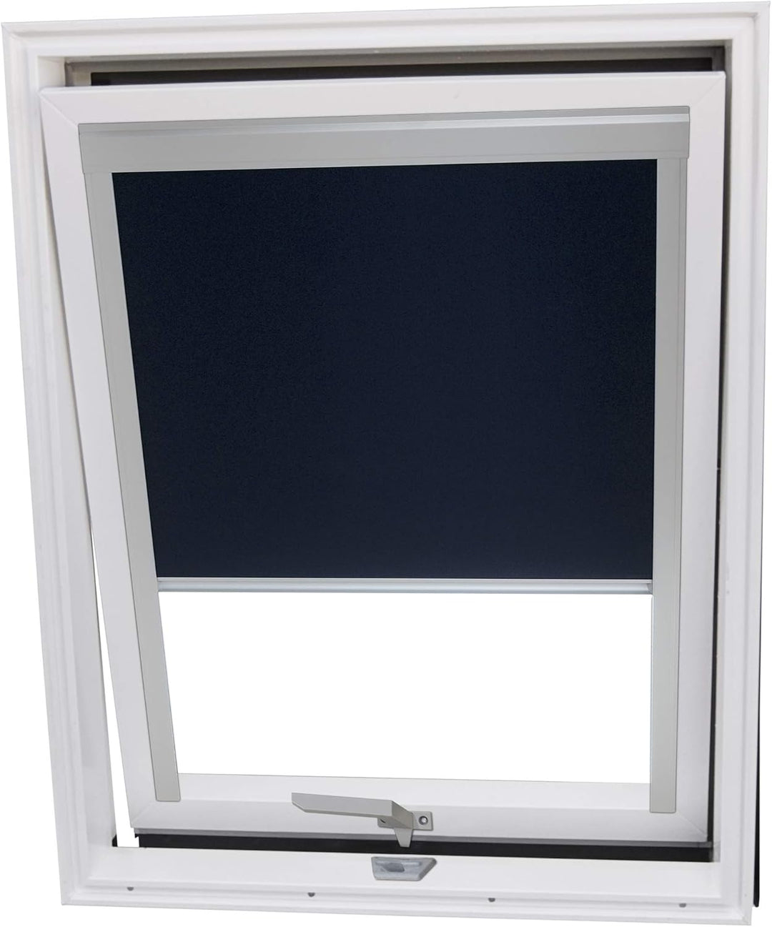 Kunststoff Dachfenster Balio Schwingfenster mit Eindeckrahmen und Rollo (Verdunkelungsrollo) 114x112