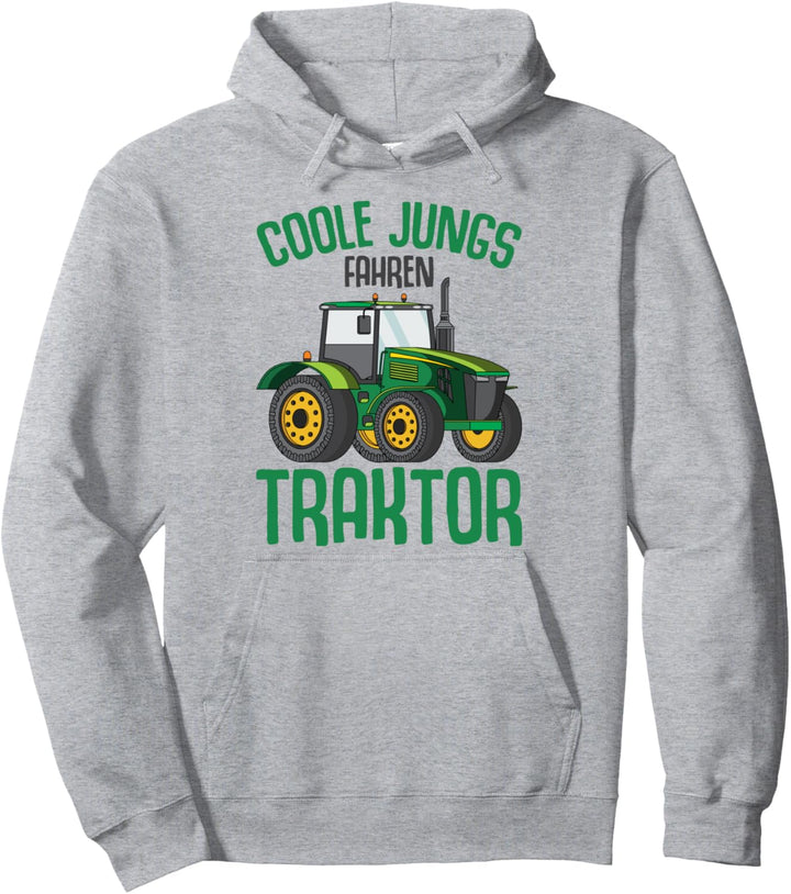 Coole Jungs fahren Traktor Trecker Kinder Junge Pullover Hoodie