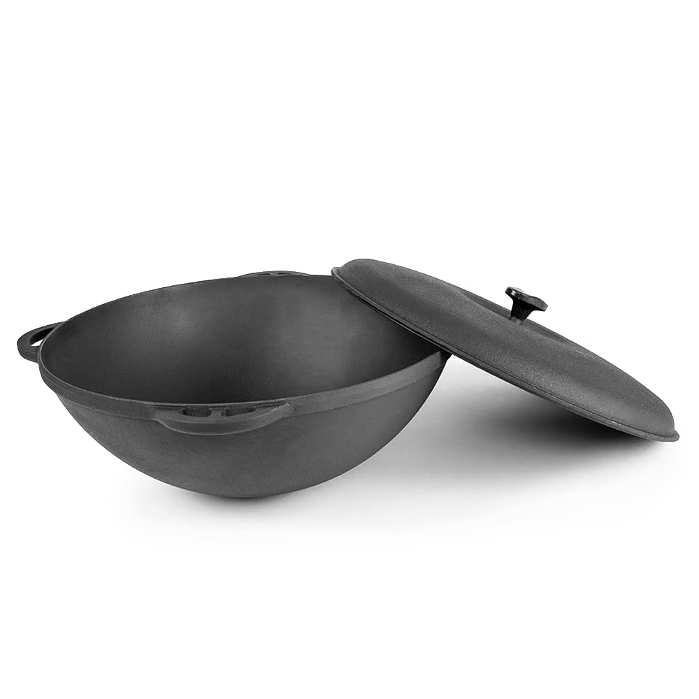 Syton Asia-Kasan mit Deckel, Topf, Wok aus Gusseisen, Ø 34 cm, 8 Liter 8 Liter, mit Deckel, Ø 34 cm,