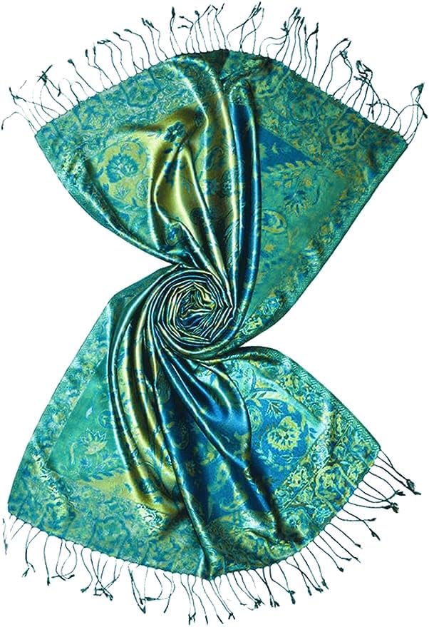 Lorenzo Cana Pashmina Damen - Schal Schaltuch jacquard gewebt 100% Seide Paisley Muster Seidenschal
