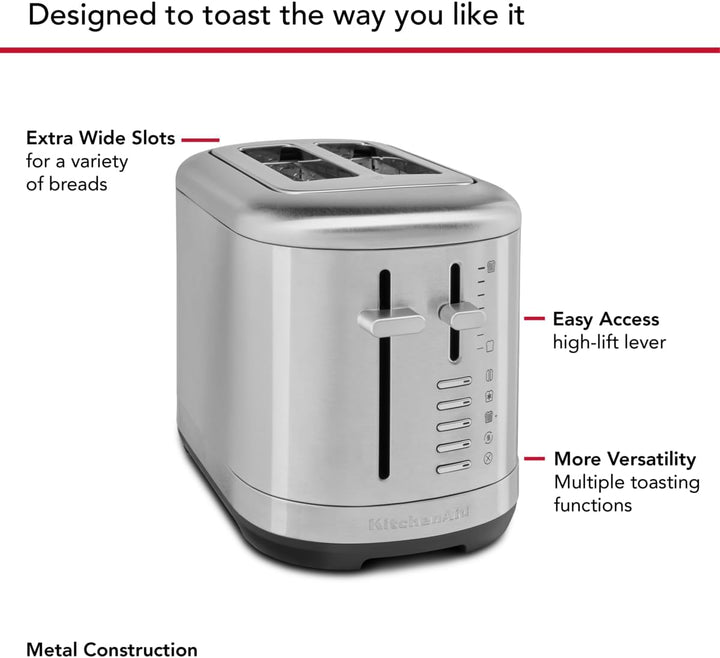KitchenAid Toaster für 2 Scheiben - Retro Design Toast Machine - 7 verschiedene Funktionen - Edelsth