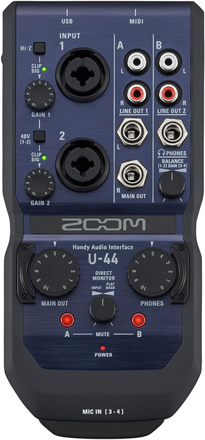 ZOOM U-44 Handy Audio Interface Blau, Blau