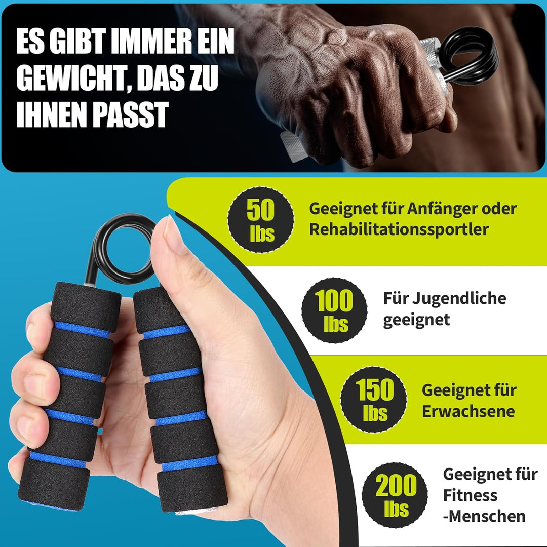 4er Pack Handtrainer Fingertrainer, Aluminium Unterarmtrainer, Grip Griffkraft Trainer, Handmuskeltr