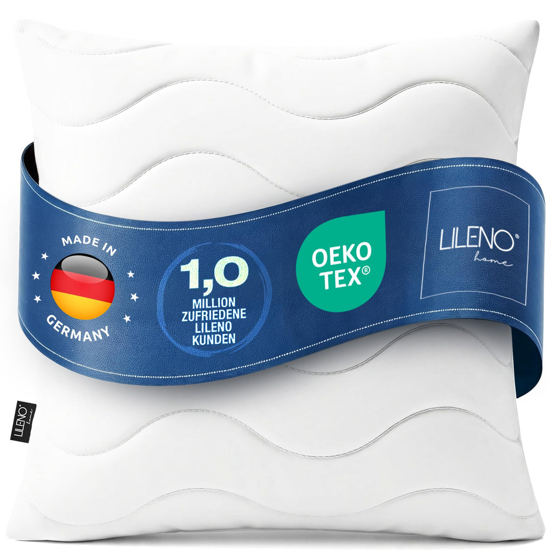 LILENO HOME Kopfkissen 80x80 cm [1er Set] MEDIUM mit 850g Kissen-Füllung - Bett oder Deko Kissen mit